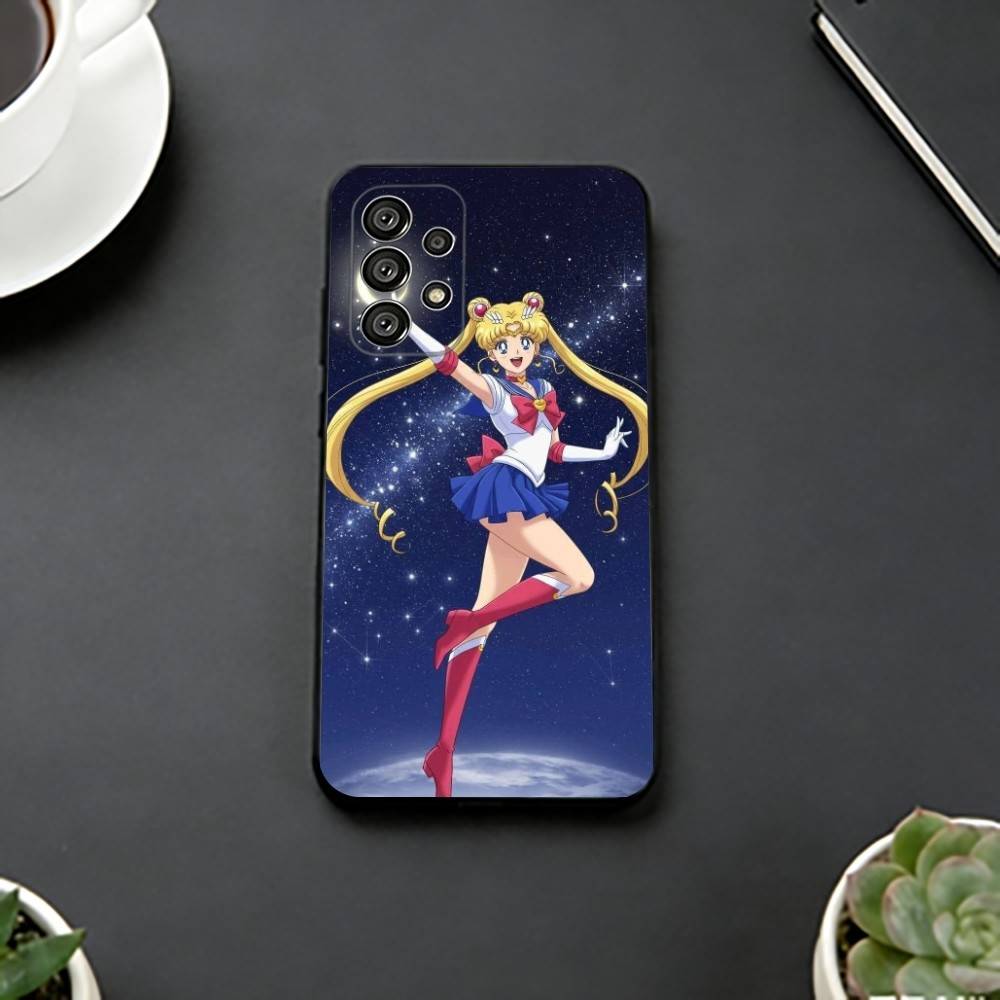 Custodia per Telefono Sailor Moon A-Anime per Samsung S25,S24,S21,S22,S23,S30,Ultra,S20,Plus,Fe,Lite,Note,10,Copertura Nera