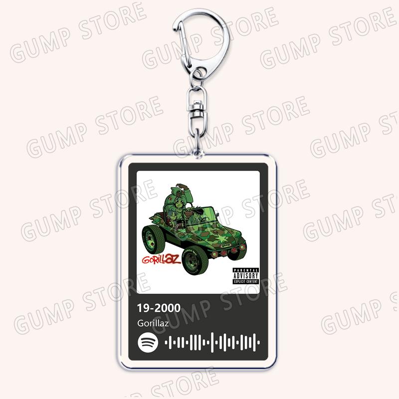 

Creative Band Music Keychains for Women Accessories Bag Feel Good Inc Clint Eastwood Damon Albarn Keying Jewelry Fans Gifts