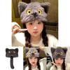 Knit Cat Earmuff Beanie For Winter Warmth With Cute Plush Design For Women