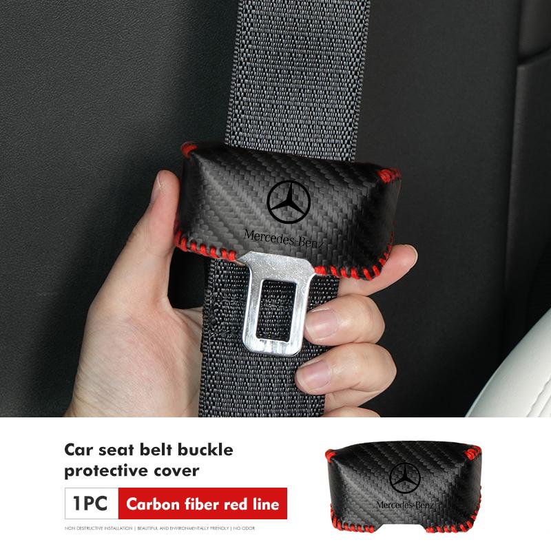 AABHZ1 For Benz Car Logo Seat Belt Buckle Protective Cover Anti-Collision Cover Accessories AMG Exclusive A C E R V Class CLA CLS C180