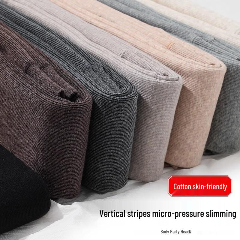 Women's Slimming Wool-Blend Ribbed Leggings - Warm, Anti-Pilling, Vertical Stripe Design