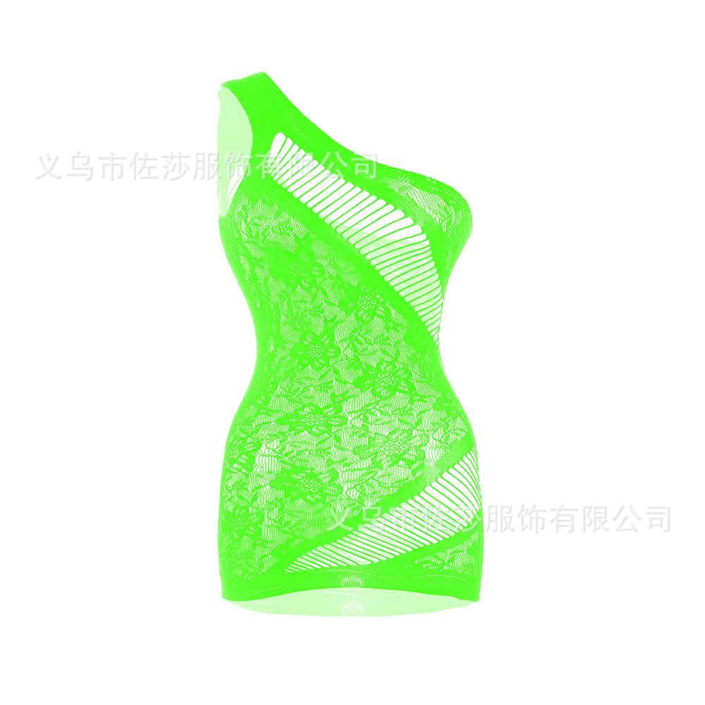 The new one-piece free sexy one-piece net coat perspective uniform temptation hip skirt