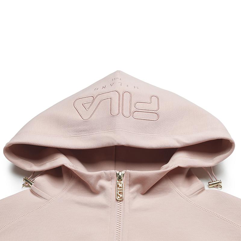 Fila Milano Series Soft And Stretchy Loose Hooded Cardigan Women Outerwear Aromatic-Pink F11W535501FPK