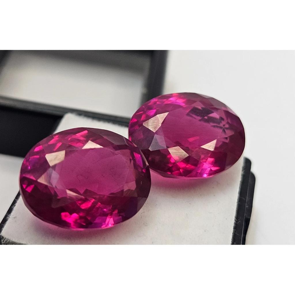 Natural Pink Sapphire Earring Oval Cut 30 Ct Pair Fabulous Loose Gemstone