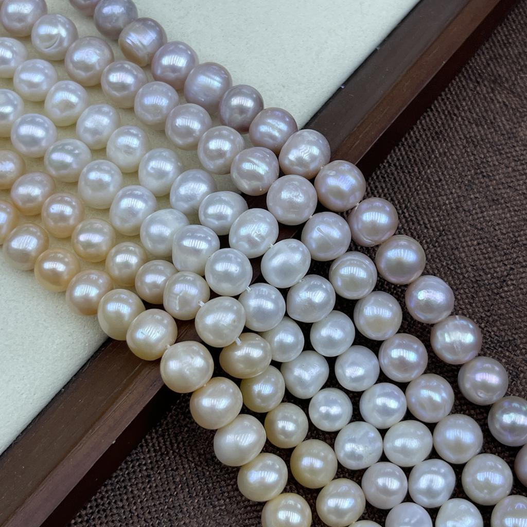 1String, White Natural Freshwater Pearls, Handmade Near Round Pearl Beads for Jewelry Making DIY Crafts (Beads 10-11mm, Length 36cm)