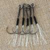Metal Jig Tail Assist Hooks With Pe Line Feather Solid Ring Jigging Fishhook Double Barbed