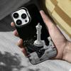 Chess Board Art Pieces Phone Case For iPhone 16,15,14,13,12,11,Mini,Pro,MAX Black Matte Shockproof Cover