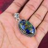 Pendentif en cuivre azurite malachite, bijoux en argent sterling massif 925, pendentif fait main, pour le Memorial Day
