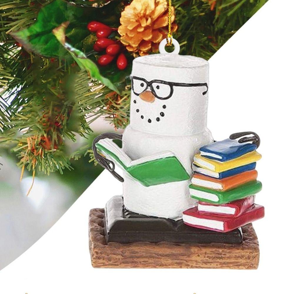 Handmade Stain Book Ornament Acrylic Xmas Book Drop Ornaments Xmas Tree Hanging Pendant  New Year