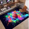 American Football Theme Soft Crystal Velvet Rug Custom Name & Text Print Non Slip Floor Rug for Bedroom Living Room