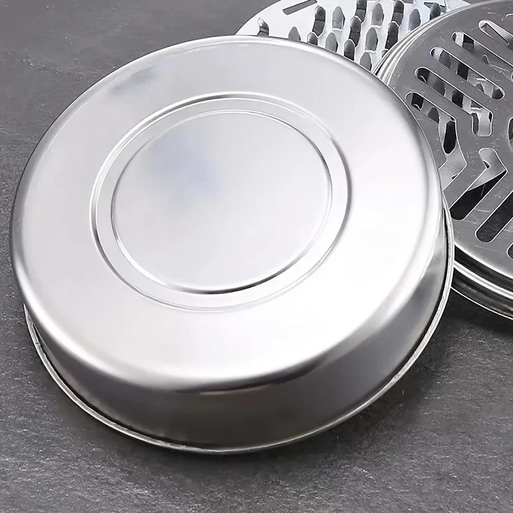 New 1pc Stainless Steel Mosquito Coil Box Cover Mosquito Coil Tray Large Ash Tray Outdoor Portable Mosquito Coil Holder