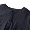 Women's Cotton And Linen Round Neck Short Sleeve Color Stitching Dress