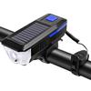 Solar-charged / USB Charging Bike Light Waterproof with 3 Lighting Modes 5 Sounds Fits Mountain Road Bike