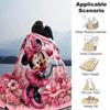 1pc Pink, Butterflies, and Cute Minnie Mouse Blanket Lightweight Flannel Throw for Sofa Bed Travel Camping Livingroom1187L