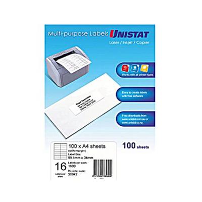 Avery Unistat Etikett mit Rand 16/Blatt 99,1x34mm (100 Stück)
