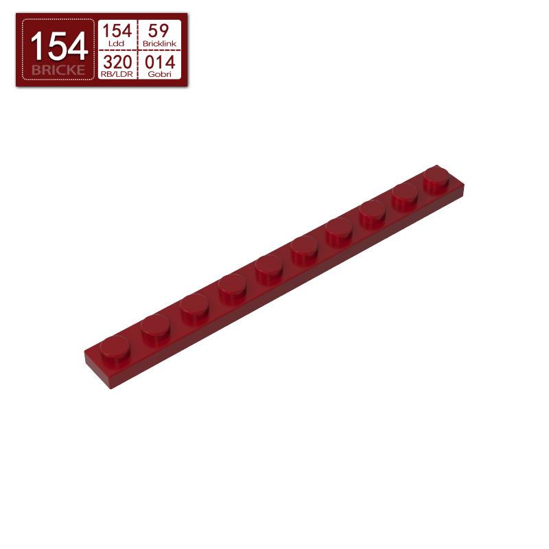 BRICKE 1x10 Guest Plate - Lego Compatible Building Bricks for MOC Creations 50g (29pcs)