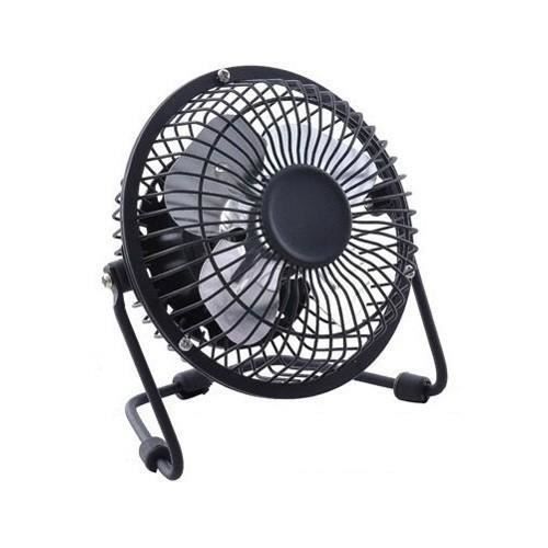 Mini Fan - USB Rechargeable - 5" Black - Low Noise