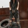 Distressed Style Punk Gloves Dark Style Hollow Out Arm Sleeves Fingerless Arm Warmers  Daily Wear