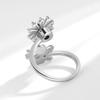 Butterfly Snowflake Enamel Spinner Ring For Women Adjustable Open Anxiety Relief Band Unique Stackable Jewelry Set