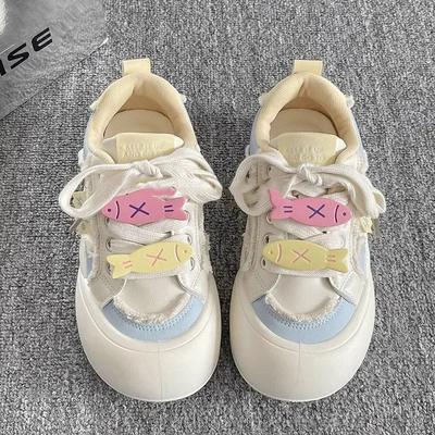 Baskets Vintage Respirantes Vertes pour Femmes Designers Chaussures pour Filles Baskets à Talons Épais Décontractées Running Plateforme Y2K Chaussures Lolita