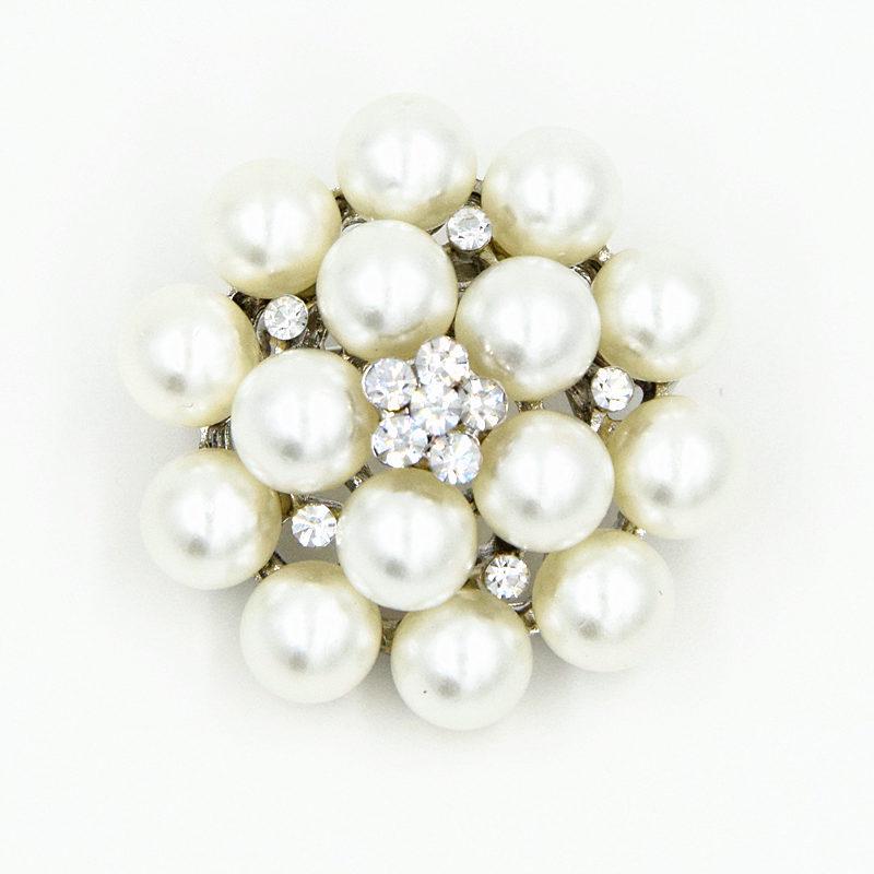Korean Fashion Pearl & Crystal Brooch Pin for Ladies