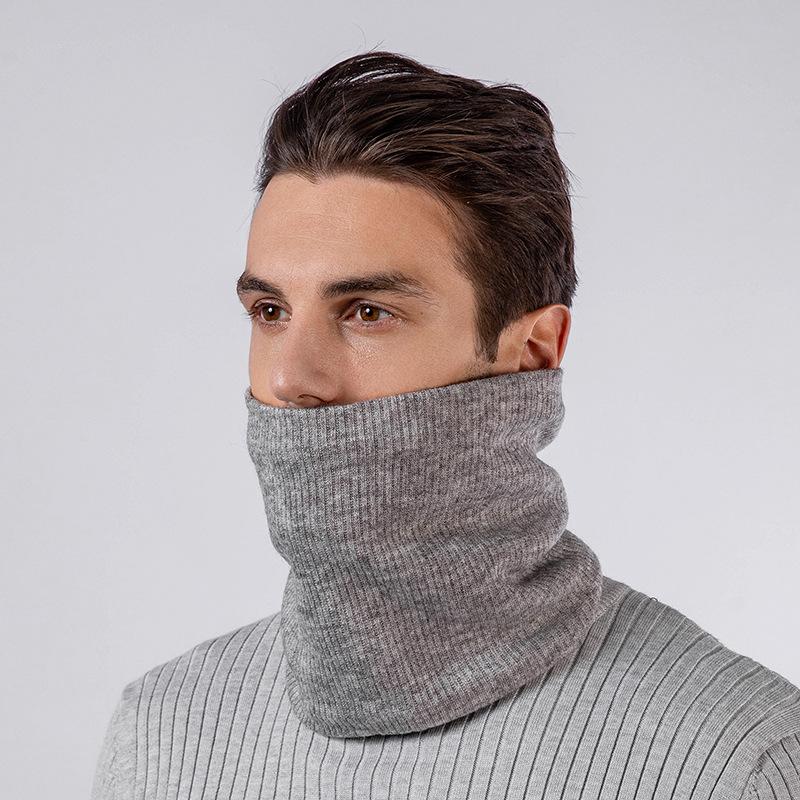 Winter Warm Knitted Neck Scarf for Women Men Plush Full Mask Outdoor Cashmere Solid Color Neck Scarves Thick Apparel Accessories