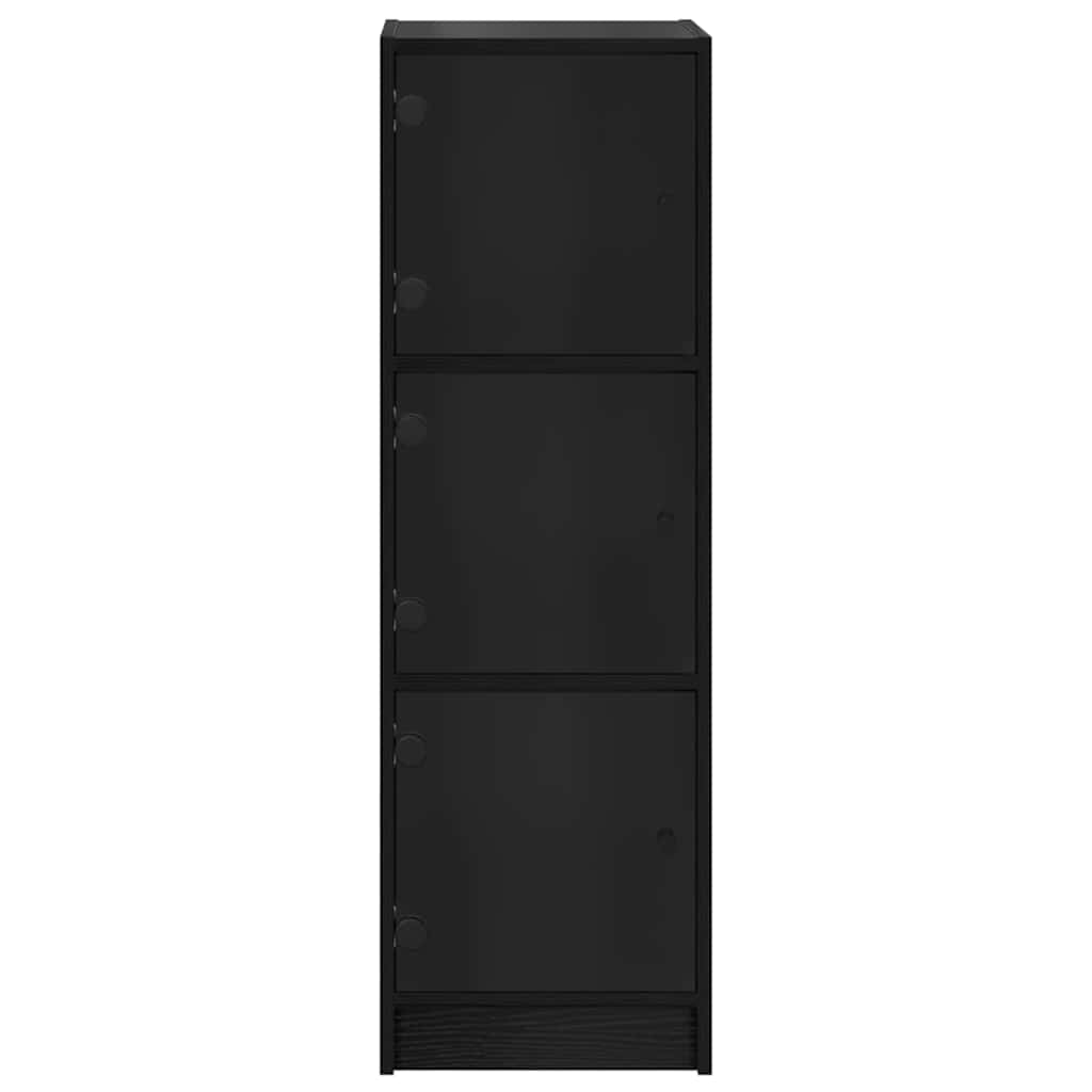 Highboard In Black Oak Look 35 X 37 X 109 Cm Particleboard