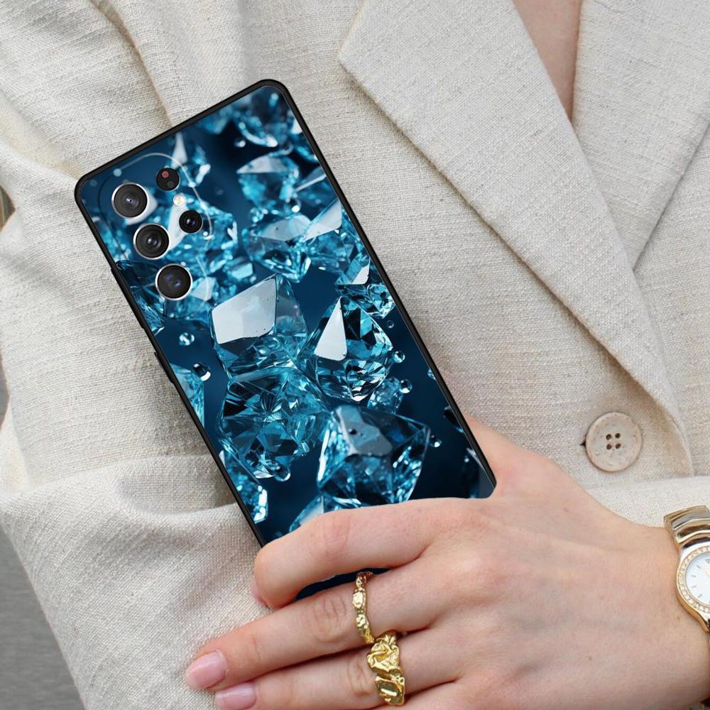 Diamond Crystal Pattern Cell Phone Case for Samsung Galaxy S26 Ultra S25 S24 S23 S22 S21 S20 Note10 Cover