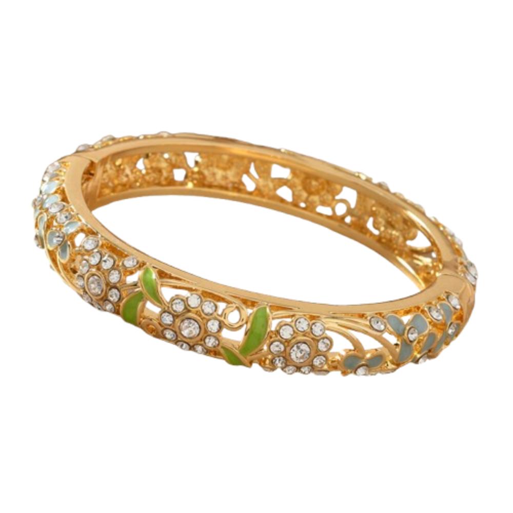 Traditional Hollow Out Flower Bangle Enamel Women's Hand Bracelet  Jewelry Gifts