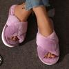 E E Cross Plush Large Fluffy Cross with Cotton Slippers Women's Fluffy Cotton Slippers