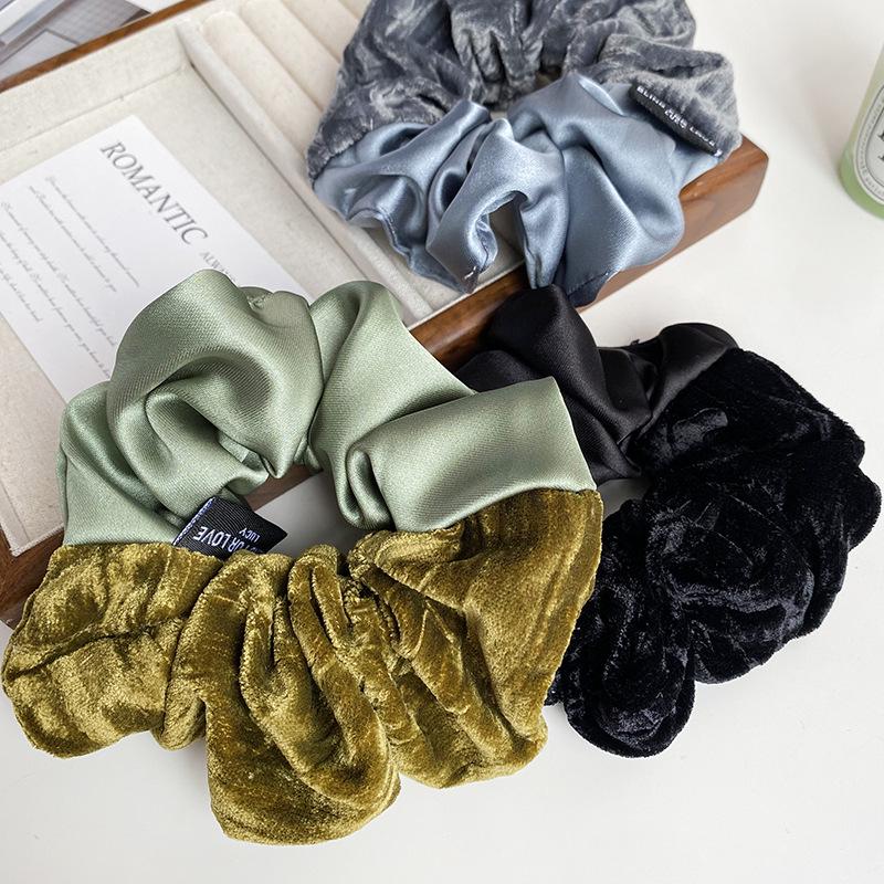 Elegant French Velvet and Satin Hair Band with Original Print and Exquisite Design