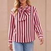 Camicia a maniche lunghe a righe da donna con vestibilità ampia - Blusa casual autunnale per l'uso quotidiano