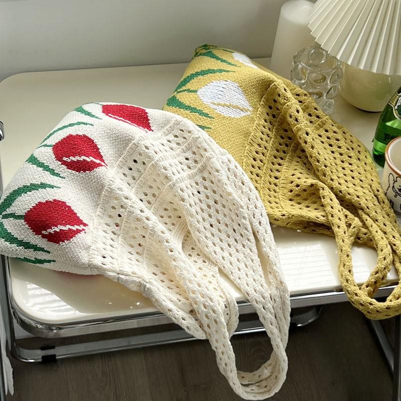 

DIMANAF 2023 женская летняя хлопковая веревка ручной работы арт-курорт пляжная сумка для девочек ленивый ветер с ручкой Корея Ретро