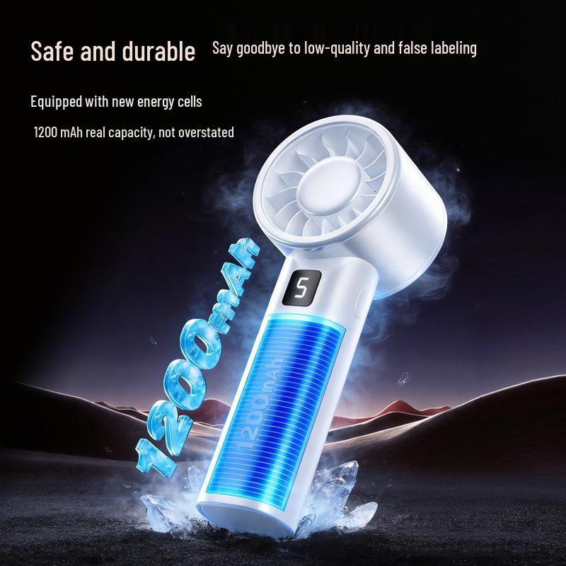 2026 High-Speed Portable Rechargeable Mini Fan with Digital Display