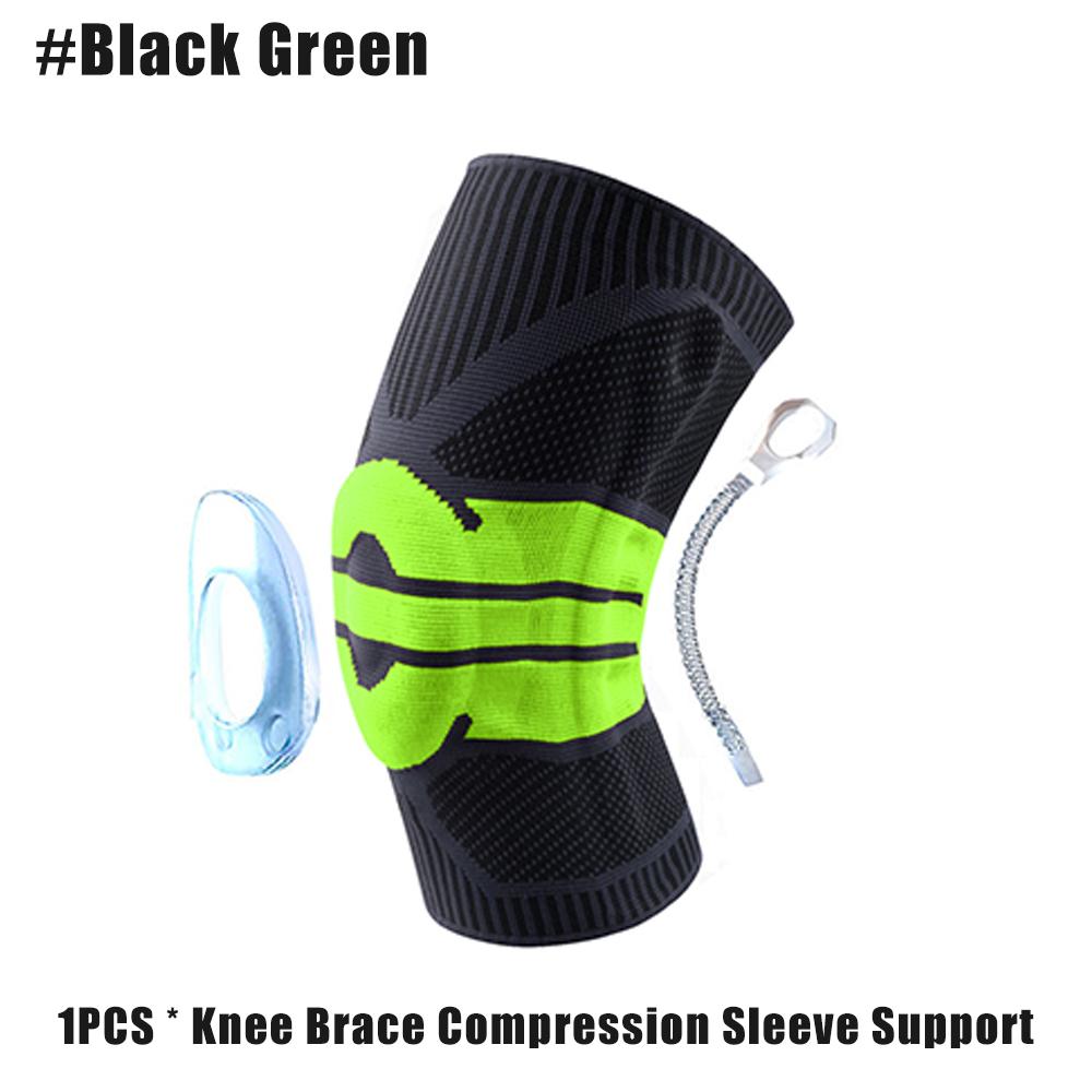 Ginocchiera Compressione con Supporto a Molla in Gel di Silicone per Menisco Strappato Artrite Corsa Stabilizzatore Rotula Uomo