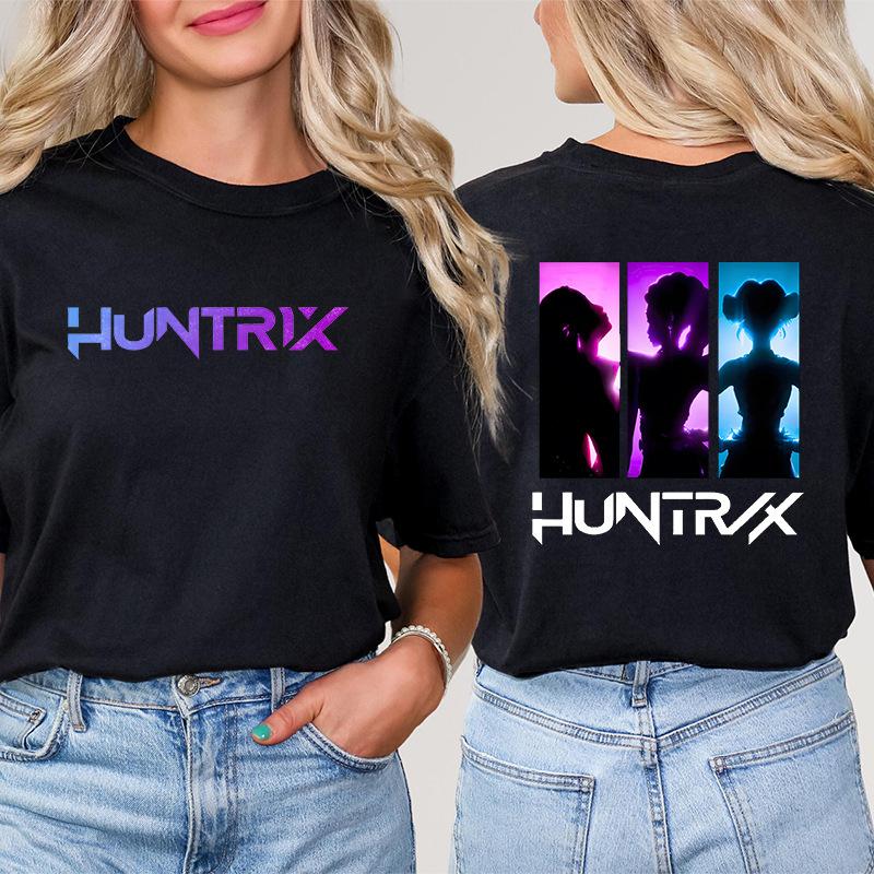 Demon Hunter HuntrX T-shirt for Women Fashion Korean Casual T Shirt Clothes Oversized T-Shirts Y2K Tops Aesthetic Clothing