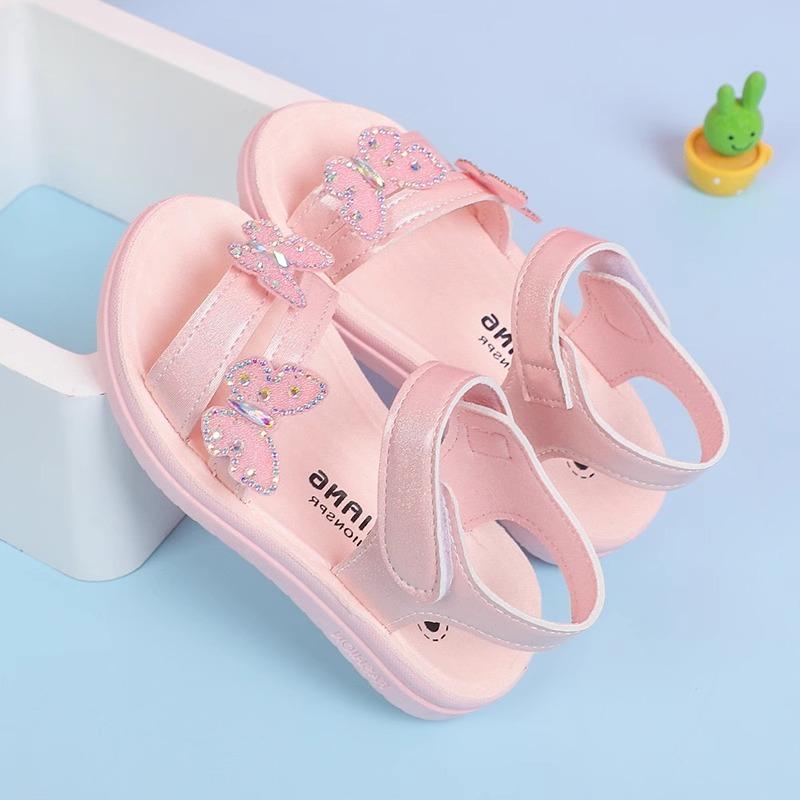 

Сандалии для девочек, новые летние противоскользящие модные детские туфли на мягкой подошве для маленьких и средних размеров, туфли принцессы «Сокровища» для девочек