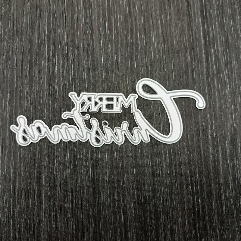 Christmas Letter Design Metal Cutting Dies Craft Embossing Scrapbooking Stamps for Card Making Decor