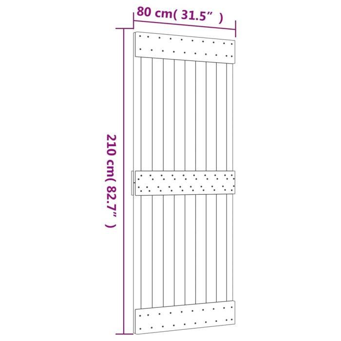 VidaXL Porte coulissante et kit de quincaillerie 80x210 cm pin massif, porte intérieure, porte de grange intérieure 3203047