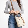 Michael Kors MK Sinclair Monogram Vintage Color Block Tote Bag Women Tote Bags Vanilla-White Brown 30T1G5ST0B-149
