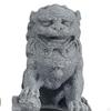 Asian Style 2Pcs Lions Statues Garden Sculptures Miniature Sandstone Home