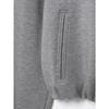 Women Hooded Zip Up Light Gray Sweatshirt Jacket Lantern Sleeve Short Length
