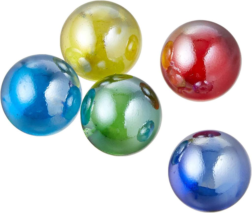 Camel Toys Made In Japan Glass Color Marble Mix Color Approximately 1 Bag Marbles, 100-Pack "Aurora (Glossy Mix) 17mm" - (100 Marbles)
