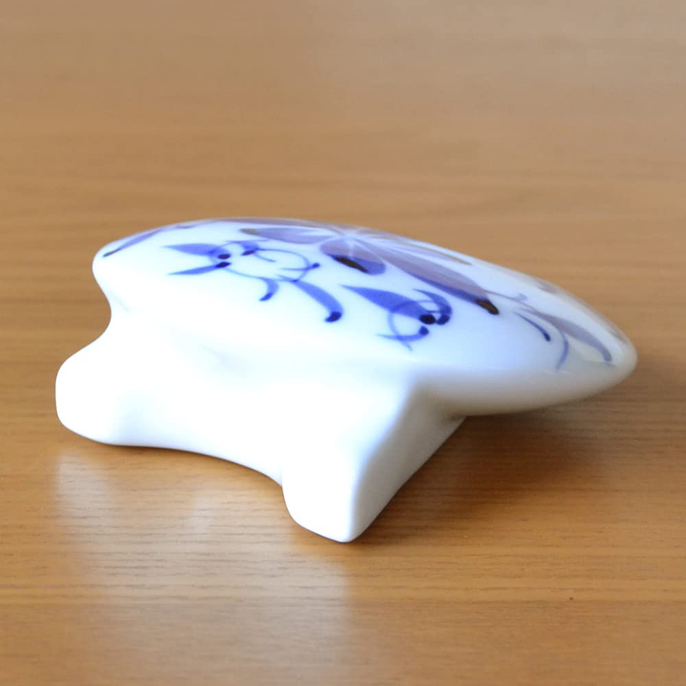 Stylish Mini Ceramic Flower Arita Indigo Grass Flower Tall Vase, Ware, Design, 8.3cm