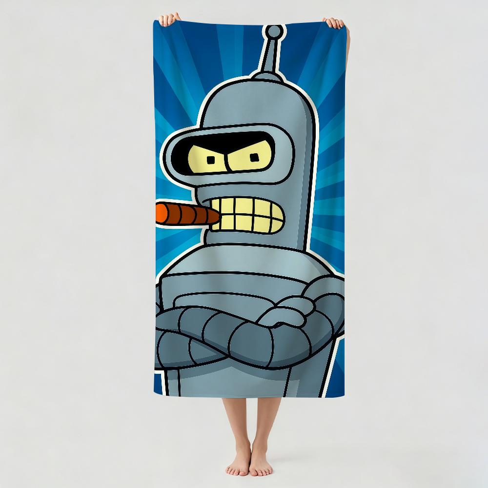 Funny Cartoon F-Futurama Towel Drying Bath Towel Applicable To Light Swimming Camping Yoga Beach Out