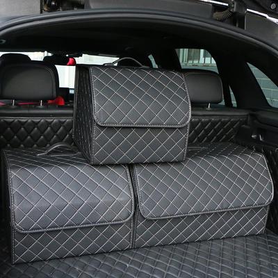 Auto-Kofferraum-Organizer-Box, PU-Leder, Auto-Mehrzweck-Werkzeug-Aufbewahrungstasche, faltbar, für Camping und Picknicks, Autozubehör