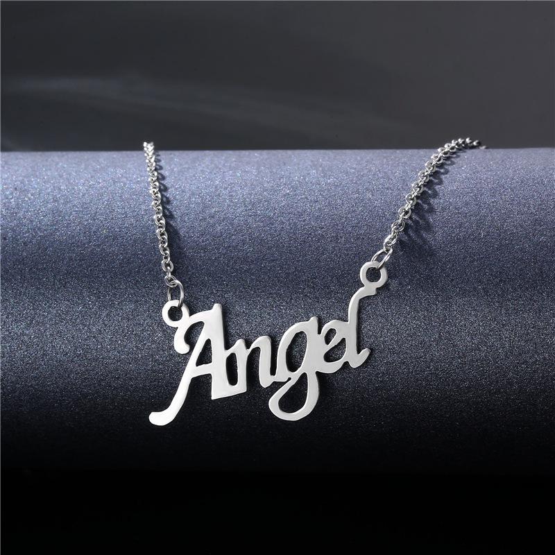 Personalized English Word Necklace Women's Initial Choker Fashion Jewelry Gift