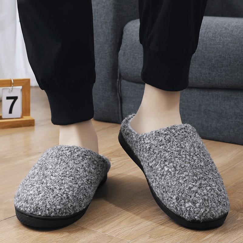 Kids Shoes Unisex Cozy Indoor Slippers Winter Warm Fleece-Lined Cotton Knit Slip-Ons With Non-Slip TPR Sole