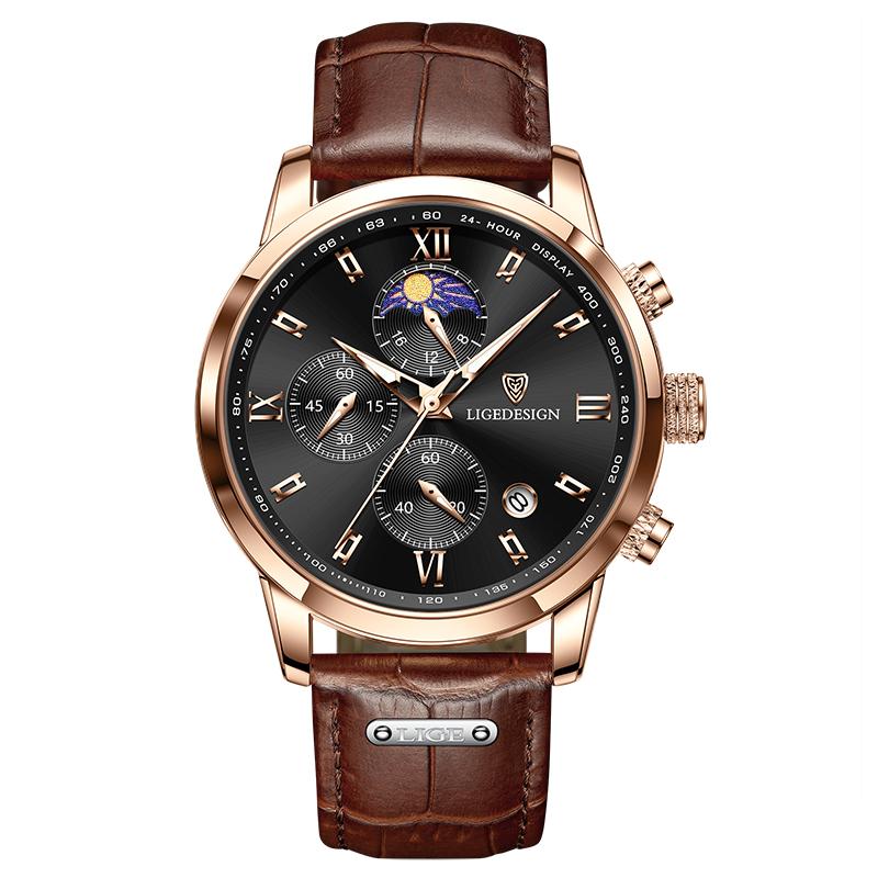 Casual Men Watch Luxury Leather Waterproof Sport Quartz Wristwatch Chronograph Military Watch for Men Relogio Masculino