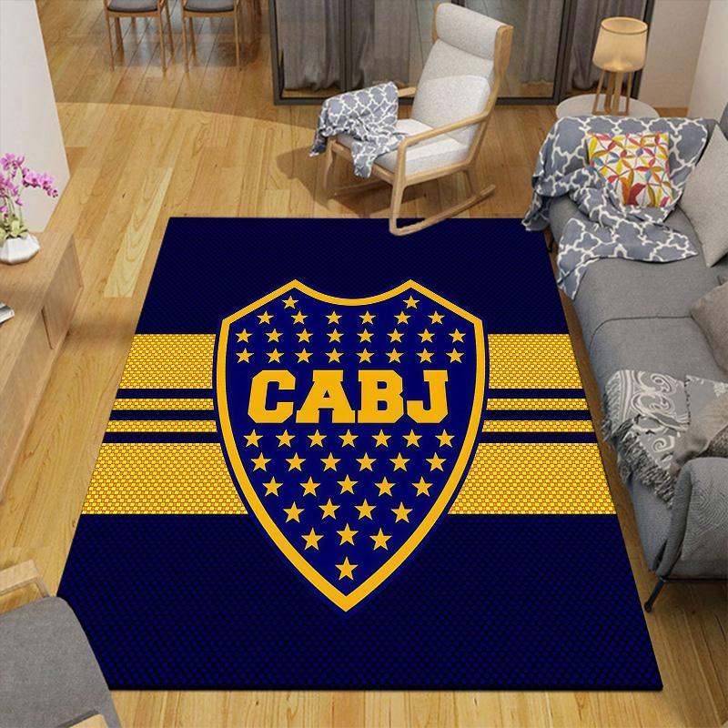 Club Atletico Boca Juniors2 Flannel Pattern Square Carpet,Area Rug,Carpet Rug for Living Room Bedroom Sofa Playroom Decor,Non-slip Floor Mat